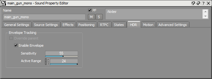 HDR tab in Property Editor