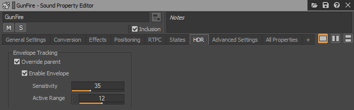 HDR tab in Property Editor