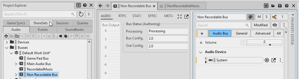 System 출력으로 설정된 Audio Device