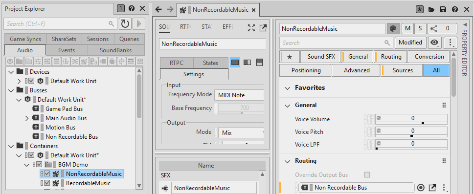 Sound routed to NonRecordable_Bus
